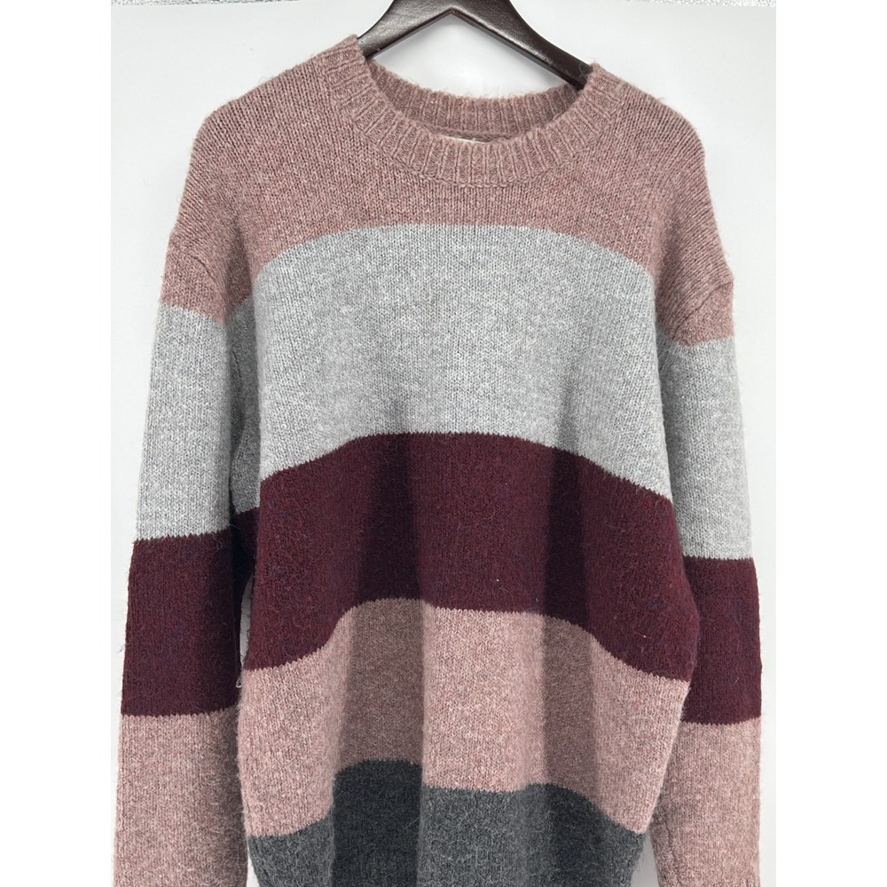 Silverflint L/S Colorblock‎ Multi Striped Pullover Chunky Round Sweater Medium